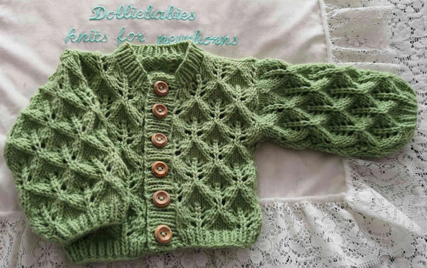 Printed Knitting Pattern 92 – Autumn Leafy Lace Cardigans - DollieBabies