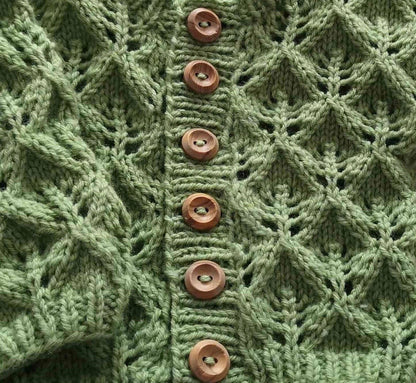 Printed Knitting Pattern 92 – Autumn Leafy Lace Cardigans - DollieBabies