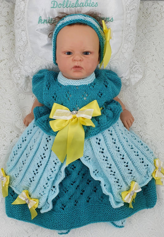 Printed Knitting Pattern 100 – Princess Party Dress - DollieBabies