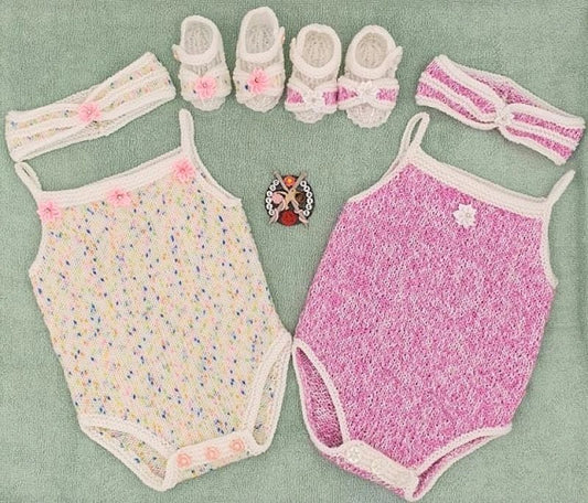 Printed Knitting Pattern 103 – Strappy Bodysuit Set - DollieBabies