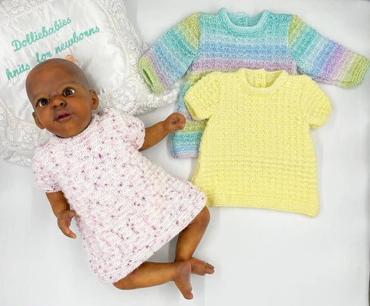 Printed Knitting Pattern 111 – Jumper Dress - DollieBabies