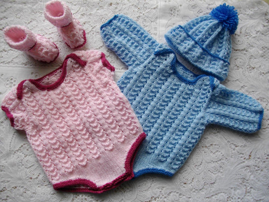 Printed Knitting Pattern 26 - Reborn Doll Bodysuit Set - DollieBabies