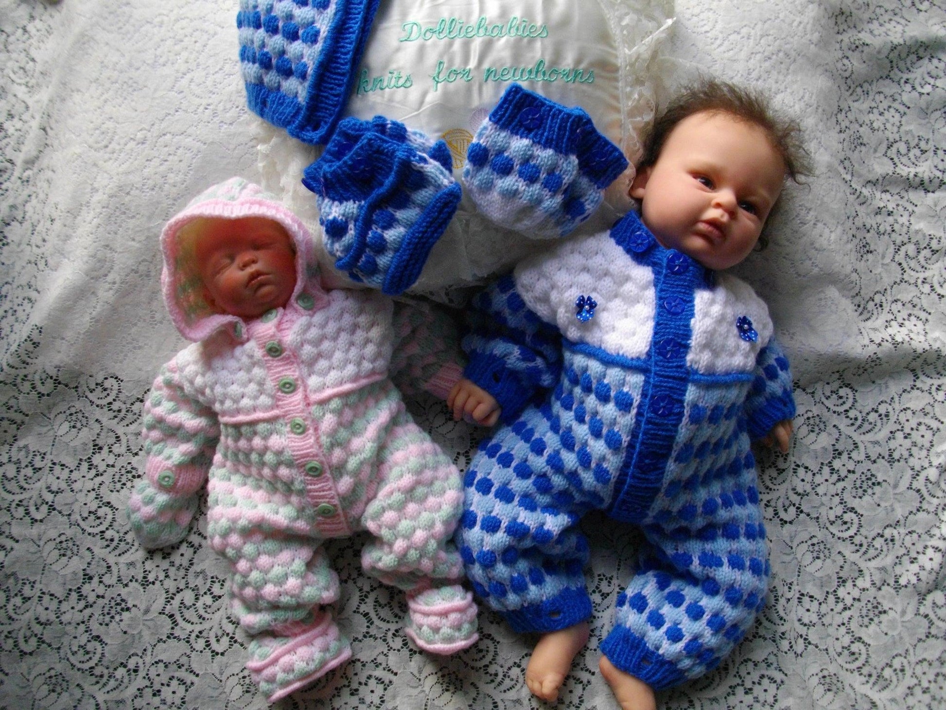Reborn Doll Knitting Pattern 32 - Reborn Doll Snow Suit - DollieBabies