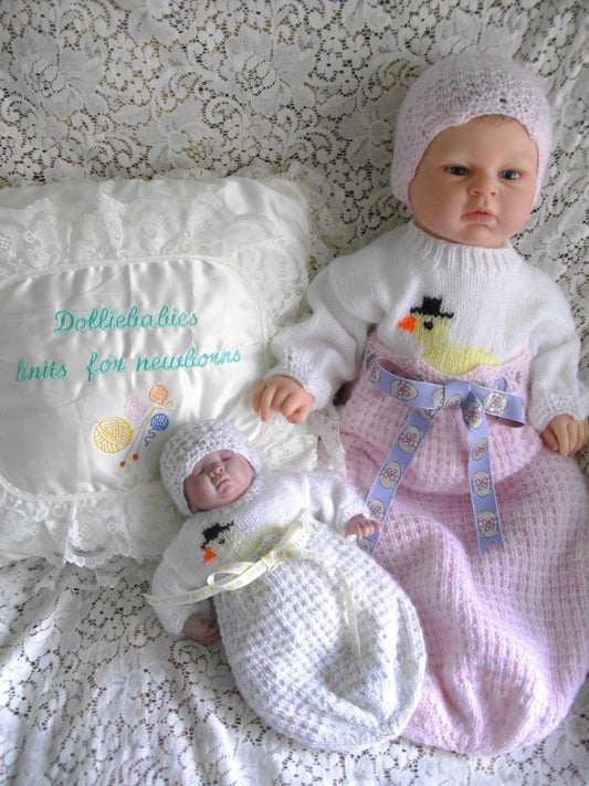 Printed Knitting Pattern 33 - Easter Themed Baby Cocoon - DollieBabies