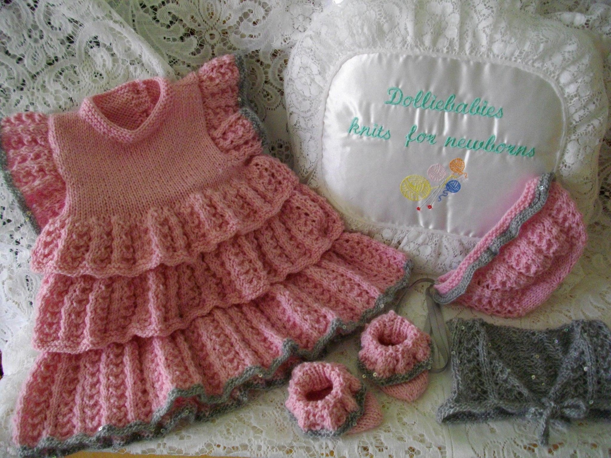 Baby Rah Rah Dress Knitting Pattern PDF 34 - DollieBabies