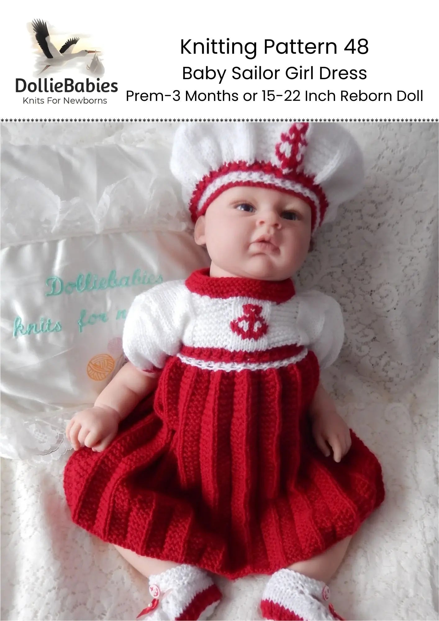 knitted sailor dress Emu Cotton DK Girl's Cotton Sailor Dress 3004 Knitting Crochet Pattern PDF 3 to 7 Years