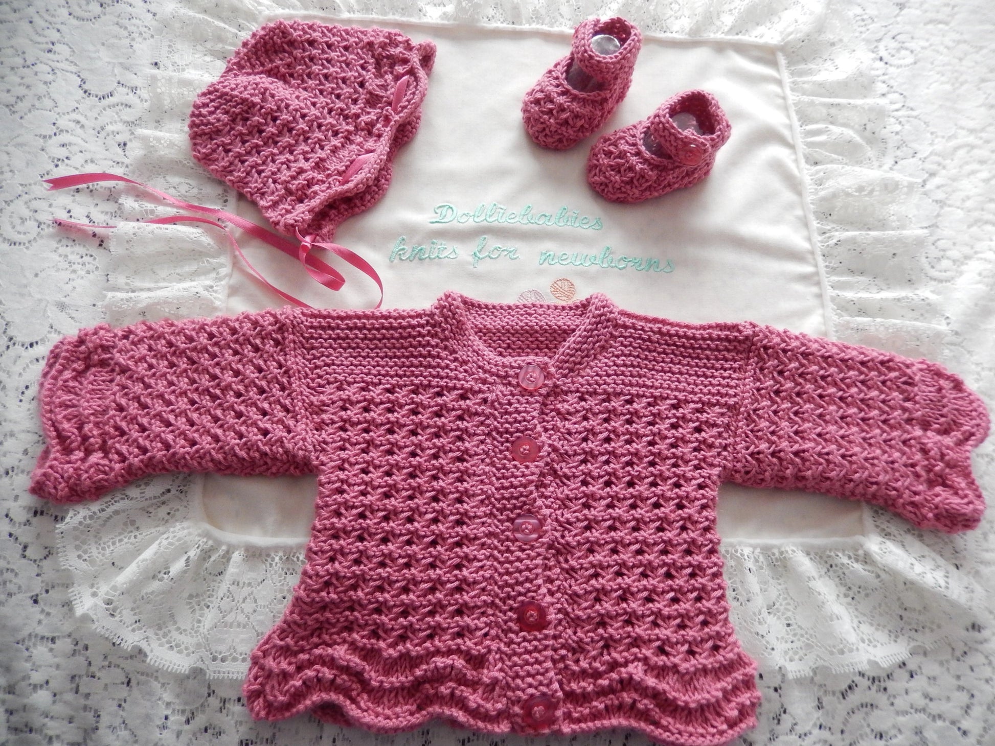 Printed Knitting Pattern 53 - Multi Stitch Baby Cardigan - DollieBabies