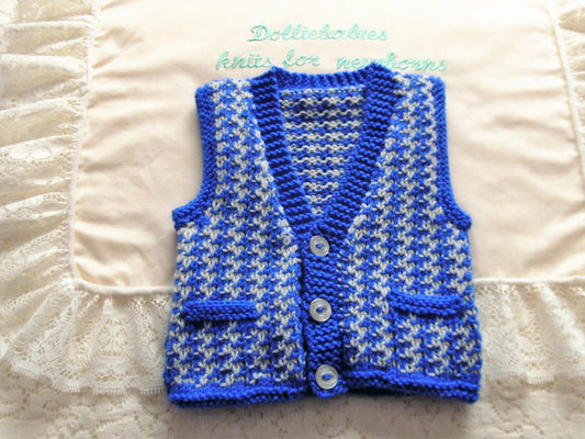 Printed Knitting Pattern 55 - Boys Casual Waistcoat - DollieBabies