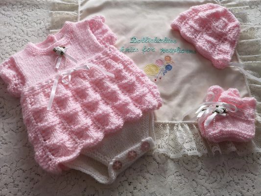Printed Knitting Pattern 63 – Girls Angel Top Set - DollieBabies