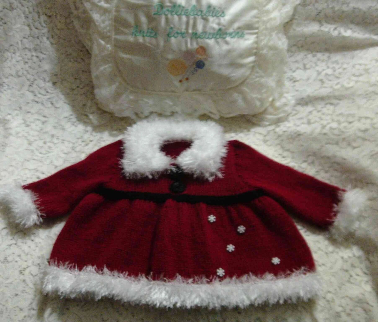 Printed Knitting Pattern 70 – Christmas Angel Top Set - DollieBabies