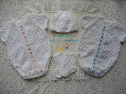 Knitting Pattern Book 1 - DK Eyelet Bodysuit Collection - DollieBabies