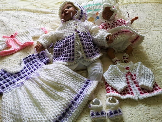 Knitting Pattern Book 3 - Girl's Layette Set - DollieBabies
