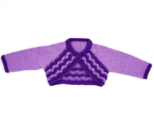 Printed Knitting Pattern 113 Long Sleeve Bolero - DollieBabies