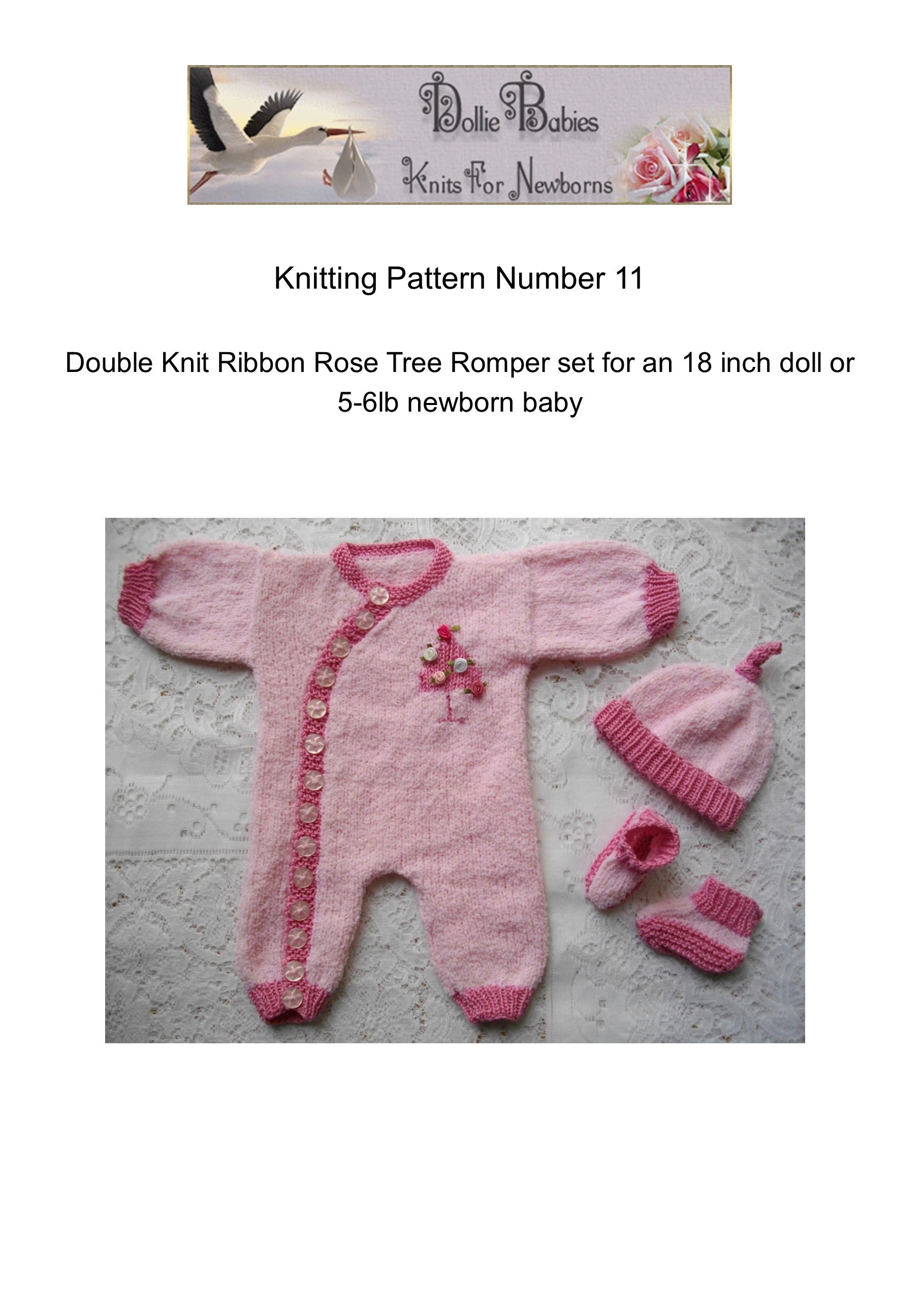 Newborn Side Buttoning Romper Knit Pattern PDF 11 - DollieBabies