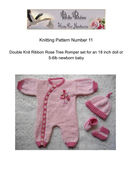 Newborn Side Buttoning Romper Knit Pattern PDF 11 - DollieBabies