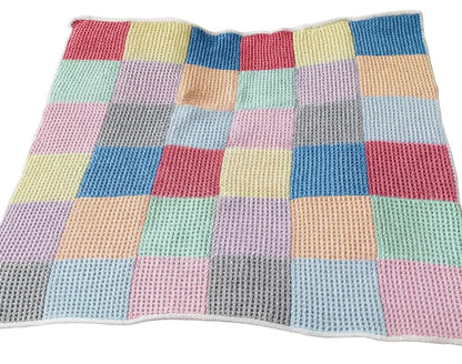 Patchwork Baby Blanket Knitting Pattern PDF 126 - DollieBabies