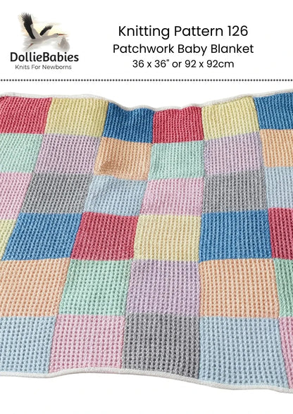 Patchwork Baby Blanket Knitting Pattern PDF 126 - DollieBabies