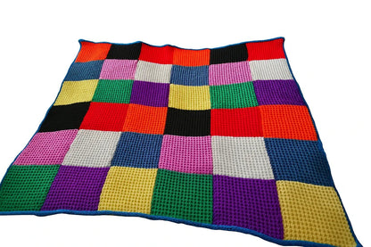 Patchwork Baby Blanket Knitting Pattern PDF 126 - DollieBabies