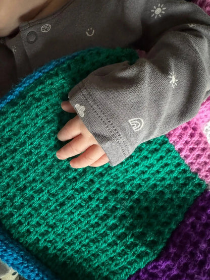 Patchwork Baby Blanket Knitting Pattern PDF 126 - DollieBabies