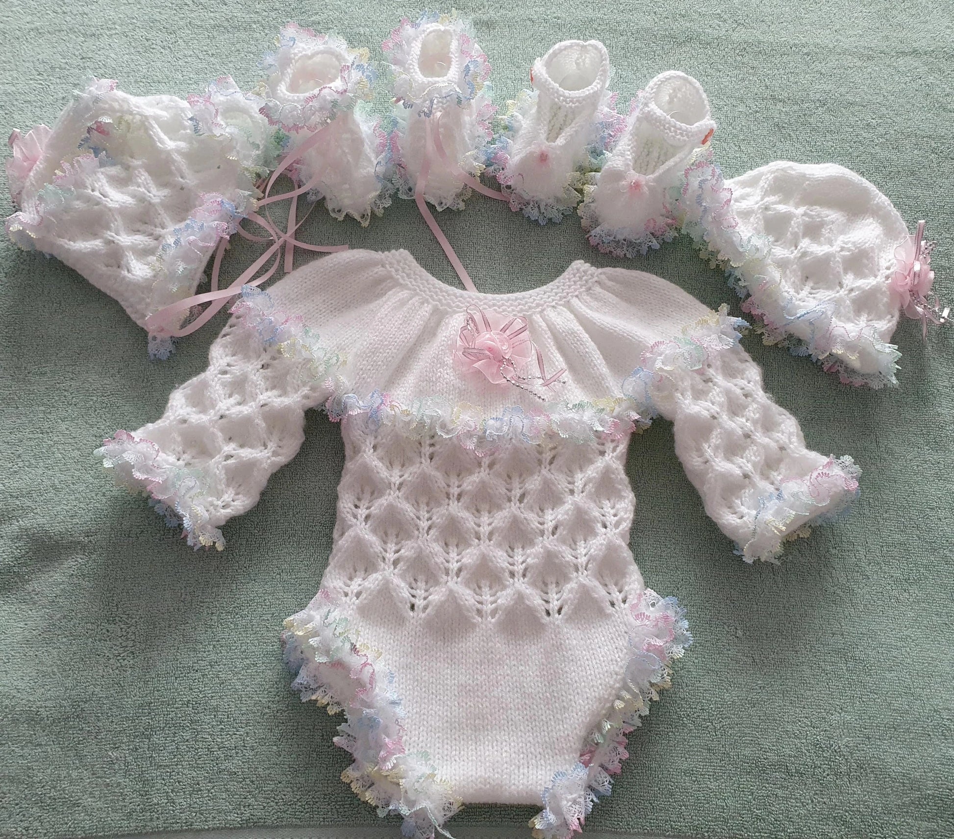Lace Baby Bodysuit Knitting Pattern Bundle - DollieBabies