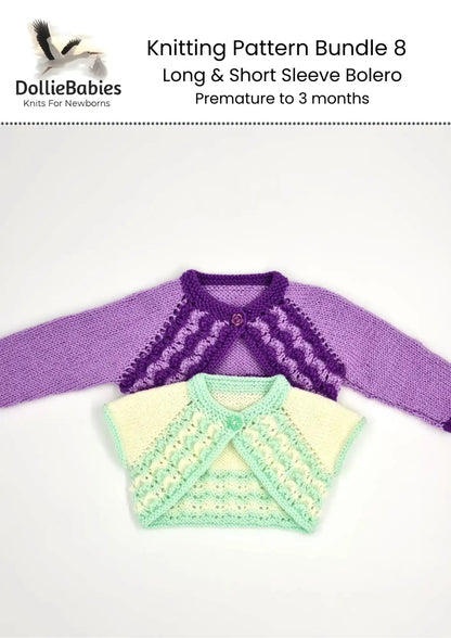 PDF Top Down Baby Bolero Knitting Pattern Bundle 8 - DollieBabies