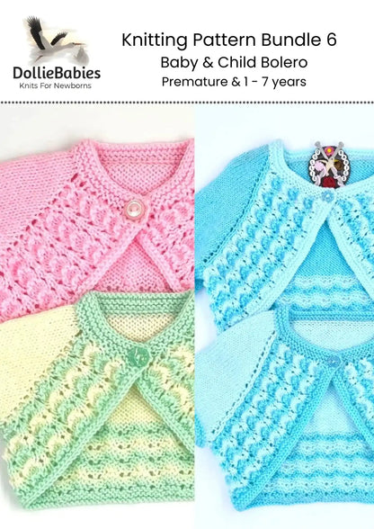 PDF Top Down Bolero Knitting Pattern Bundle 6 - DollieBabies