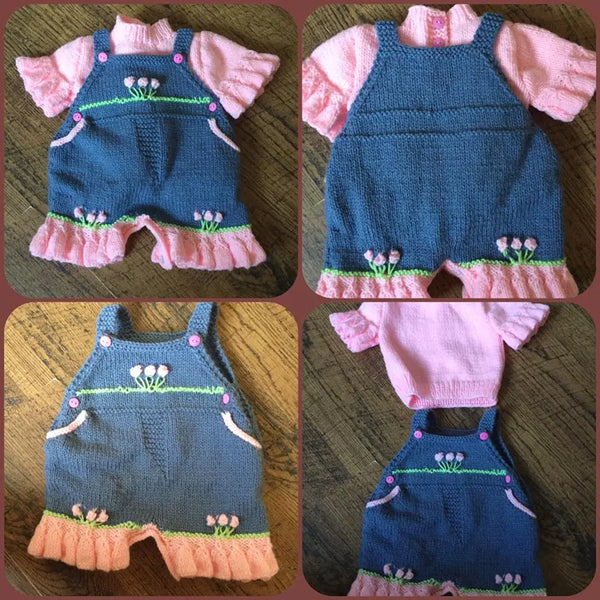 Customer photo of Boy and Girl Dungaree Shorts Knitting Pattern PDF 78