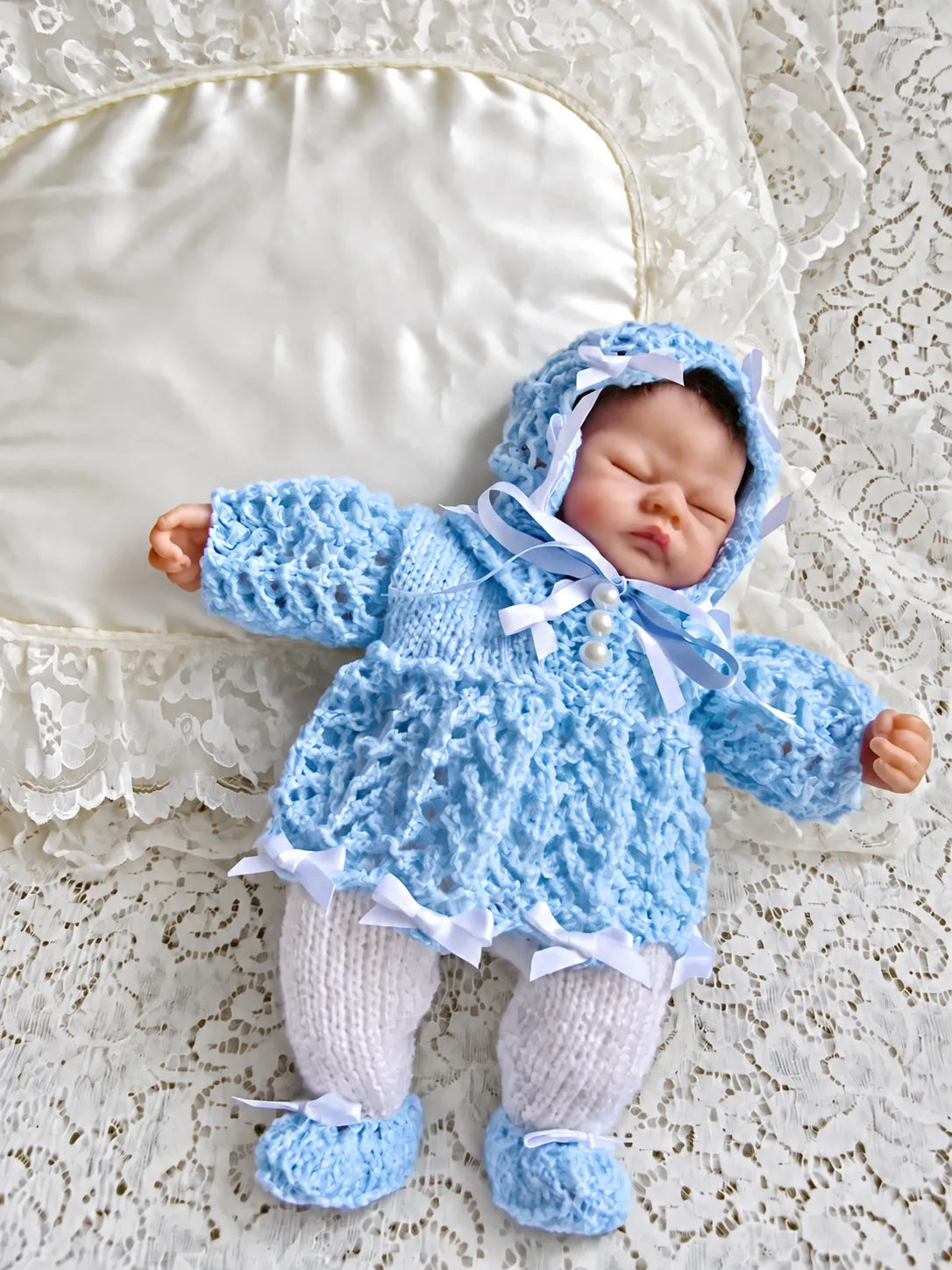 PRINTED 10 inch Reborn Dress Knit Pattern 27 - DollieBabies