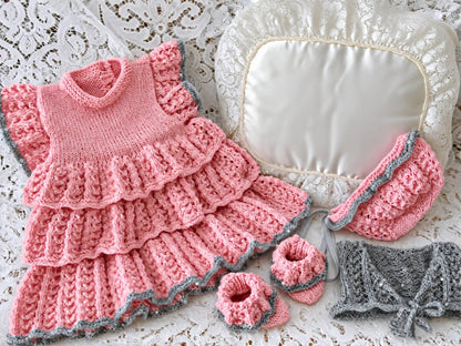 PRINTED Baby Rah Rah Dress Knitting Pattern 34 - DollieBabies