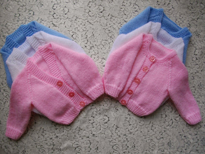 PRINTED Classic Baby Cardigan Knitting Pattern 1 - DollieBabies