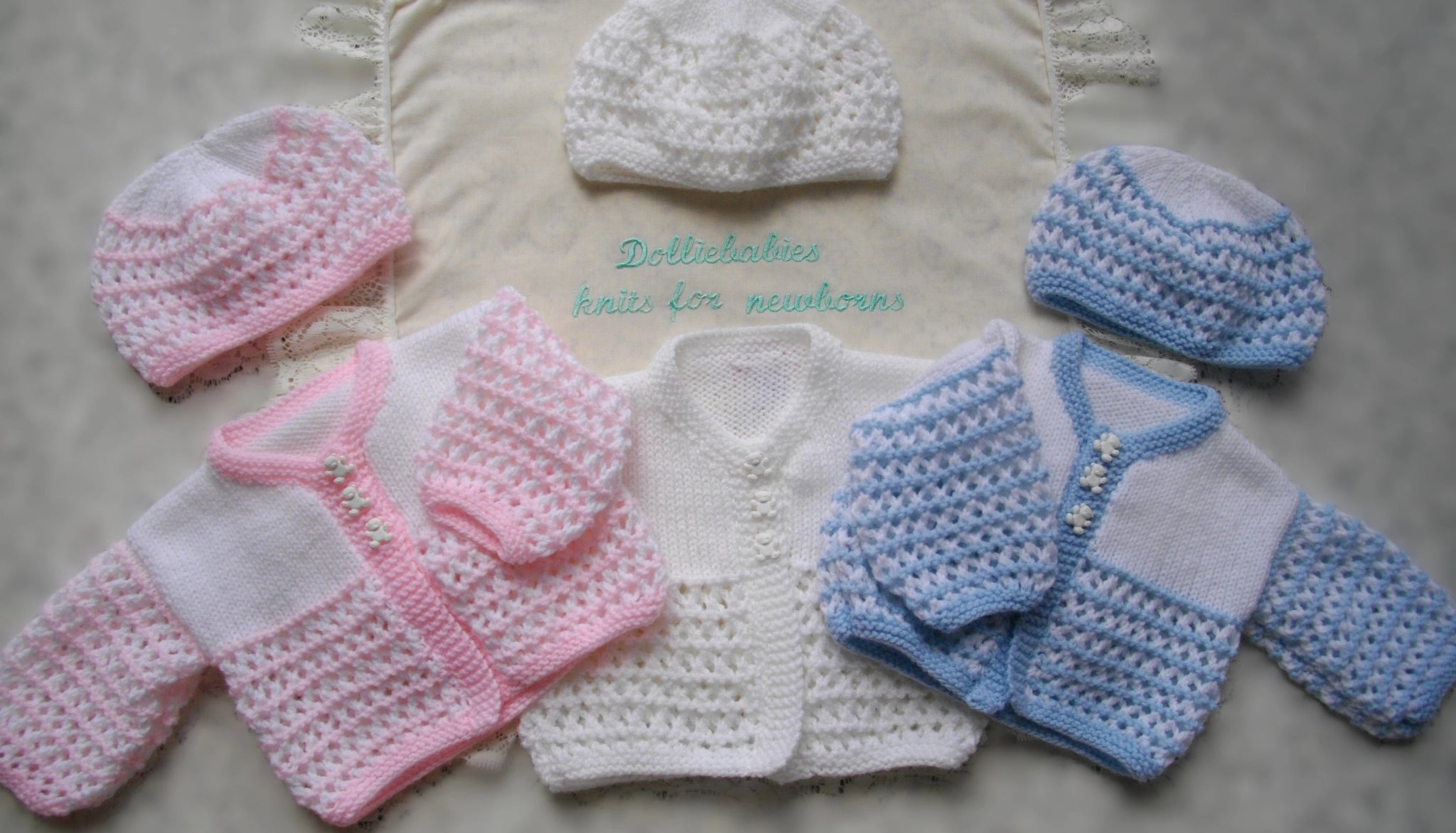 Baby cardigan picture from knitting pattern 44