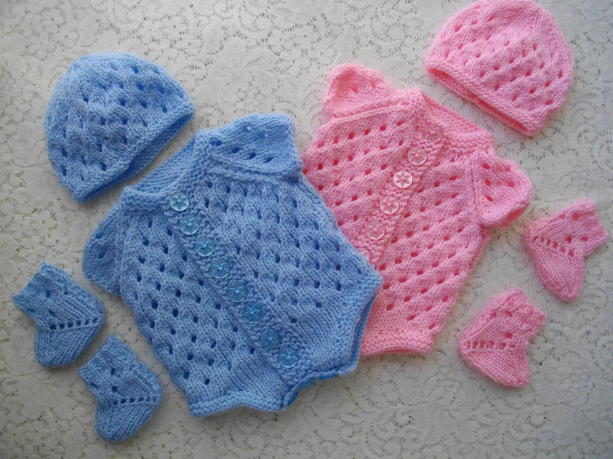 PRINTED Premature Baby Bodysuit Knit Pattern 10 - DollieBabies