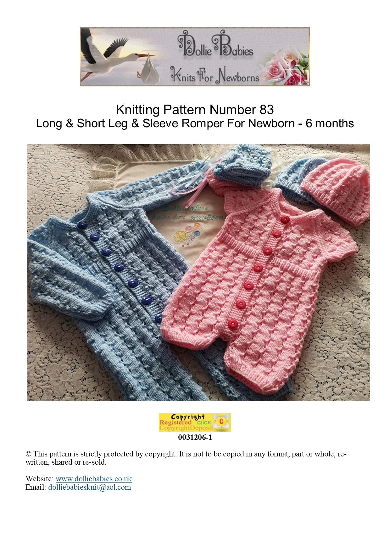 Printed Ribbed Waist Romper Set Knitting Pattern 83 - DollieBabies