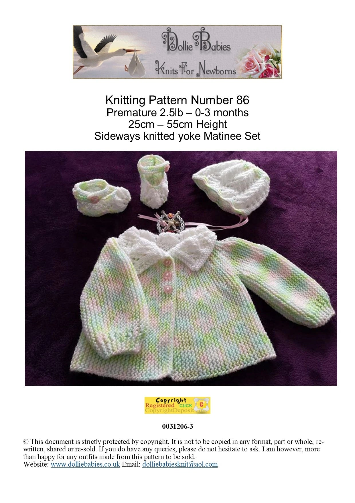 PRINTED Sideways Knitted Cardigan Knitting Pattern 86 - DollieBabies