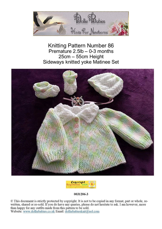 PRINTED Sideways Knitted Cardigan Knitting Pattern 86 - DollieBabies