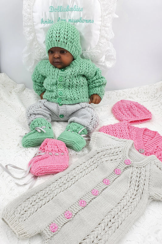 Printed Knitting Pattern 115 Side Patterned Romper - DollieBabies