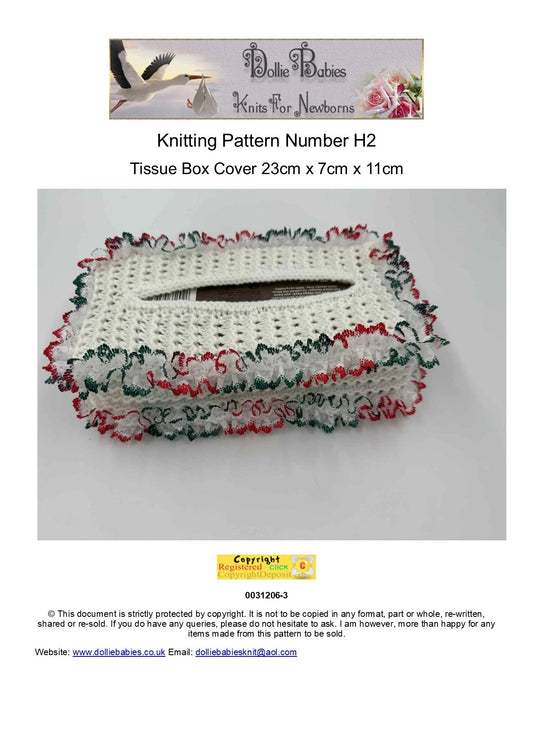 Tissue Box Cover With Knit In Lace Knitting Pattern PDF H2 - DollieBabies