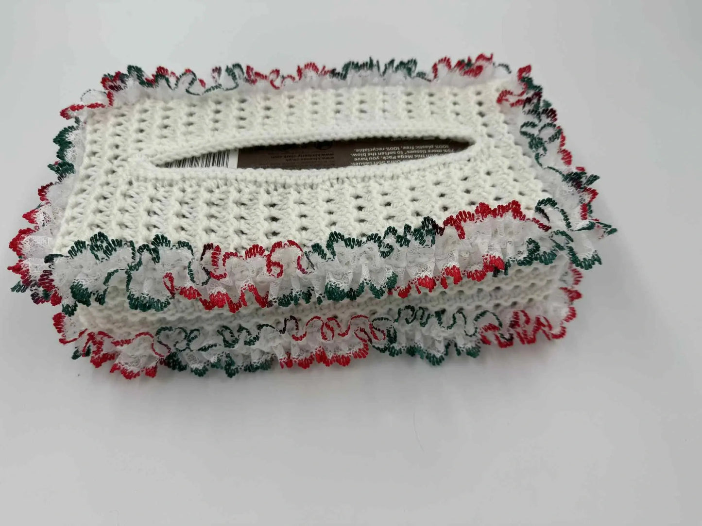 Tissue Box Cover With Knit In Lace Knitting Pattern PDF H2 - DollieBabies