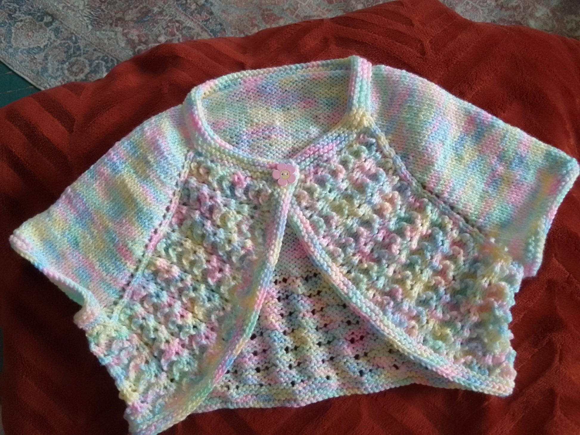 Top Down Child Bolero PDF Knitting Pattern 117 - DollieBabies