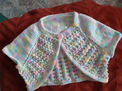 Top Down Child Bolero PDF Knitting Pattern 117 - DollieBabies