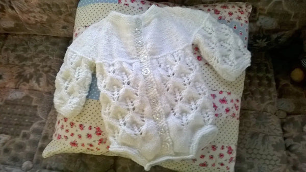 Customer photo of Eyelet Lace Baby Bodysuit Knitting Pattern PDF 24