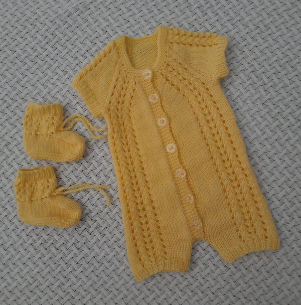 Customer photo of Side Patterned Romper Knitting Pattern PDF 115