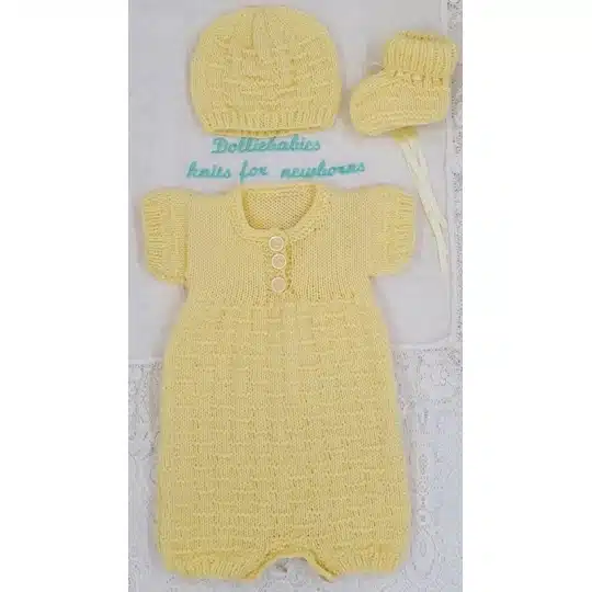 Simple short sleeve romper knitting pattern