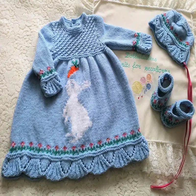 Knitting Pattern 074 - Bunny Dress Set