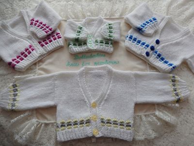 Cardigans From Unisex Layette Knitting Pattern