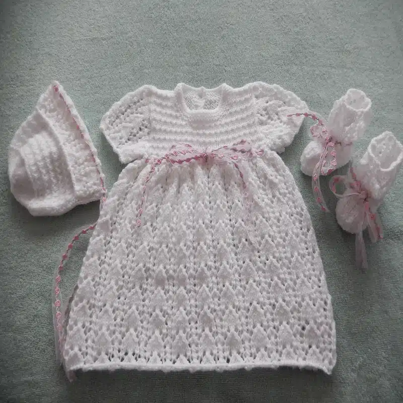 Knitting Pattern 050 - Lacy Dress Set