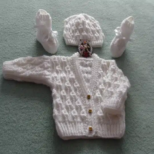 Unisex textured baby cardigan knitting pattern