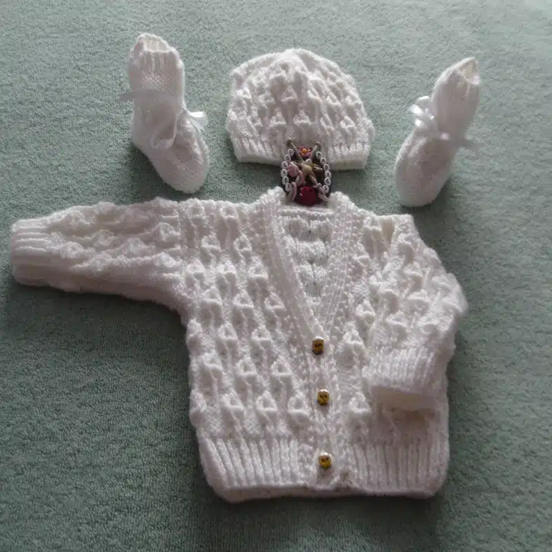 Knit Pattern 069 - Unisex Textured Baby Cardigan