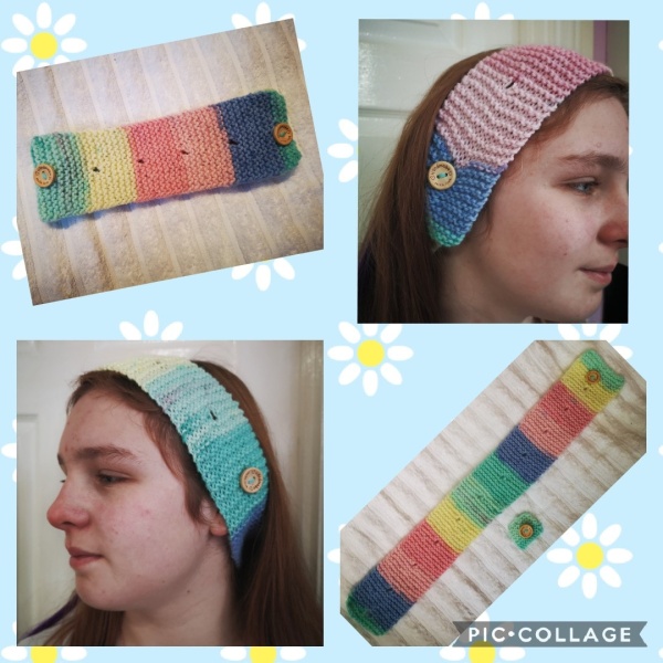 Free care workers headband knitted by a customer